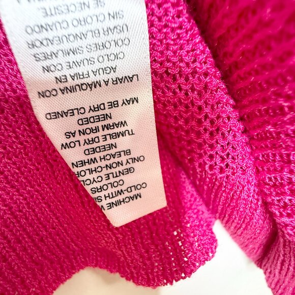 NWT Chico's Audra Pullover Sweater Summer Berry Size 3 Short Sleeve Office Pink - Picture 7 of 10
